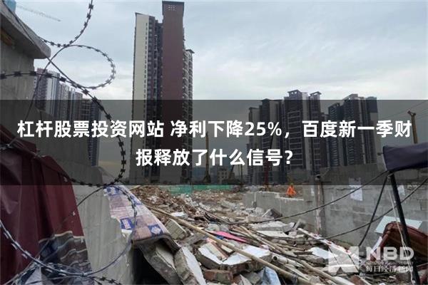 杠杆股票投资网站 净利下降25%，百度新一季财报释放了什么信号？