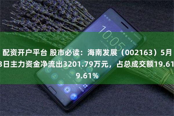 配资开户平台 股市必读：海南发展（002163）5月13日主力资金净流出3201.79万元，占总成交额19.61%