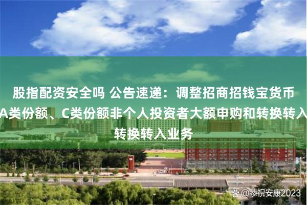 股指配资安全吗 公告速递：调整招商招钱宝货币基金A类份额、C类份额非个人投资者大额申购和转换转入业务