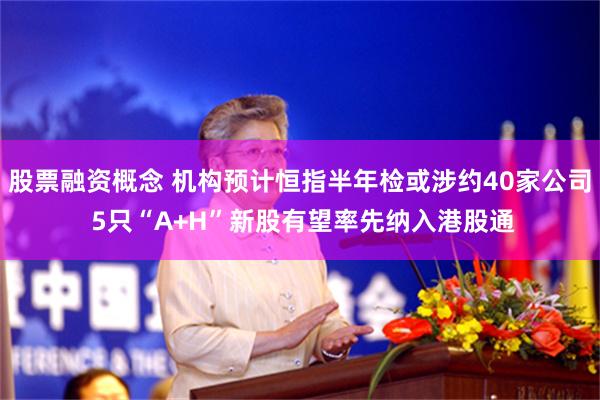 股票融资概念 机构预计恒指半年检或涉约40家公司 5只“A+H”新股有望率先纳入港股通